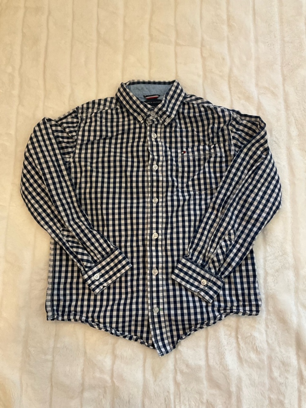 Tommy Hilfiger Navy & White Gingham Button-Down Shirt